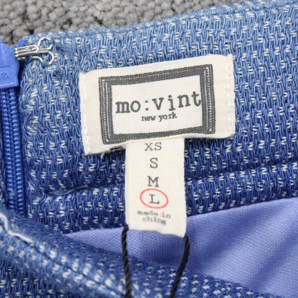 Mo:vint By Anthropologie Skirt Womens Large L Blue Faded Knit Pencil NWT - Picture 3 of 6